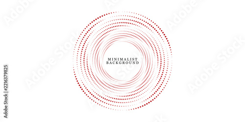 Abstract white background with red circle lines. Digital future technology concept. vector illustration.