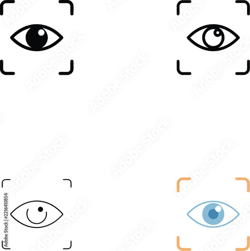 Eye icon vector design focused on biometric scanning identity