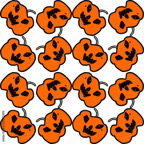seamless background with fruits pumpkin Halloweens pattern repeats seamless style, replete image design for fabric printing