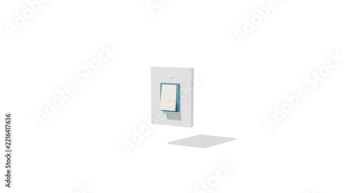 Simple switch control on white background with shadow.