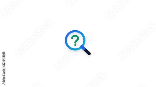 Magnifying glass with question mark, search concept, isolated on white background