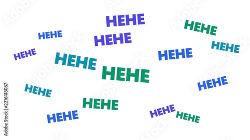 Abstract pattern of words conveying amusement, joy, and laughter.