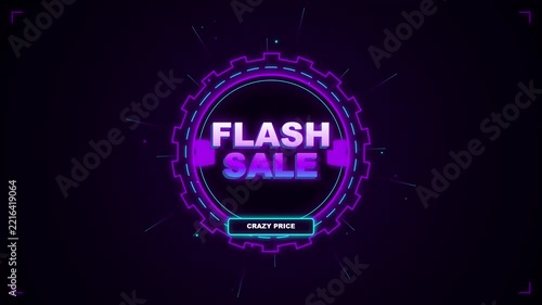 Flash Sale Neon Cyber Circle Animation