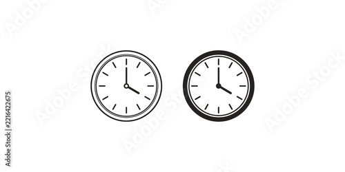 Wall mountable analog clock with circular frame for time management and schedule planning applications.
