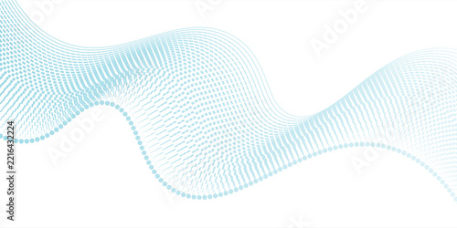 Abstract blue smooth waves on white background.Vector illustration.