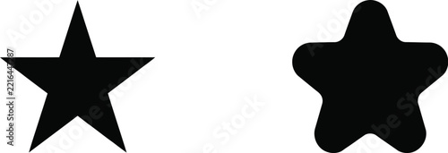Star symbol graphic set featuring pointed and rounded geometric shapes