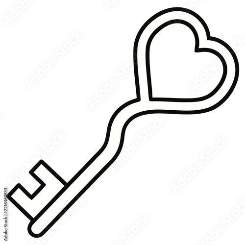 Heart shaped key outline