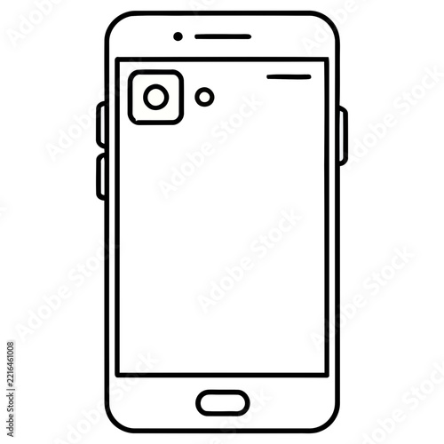 Smartphone outline with camera icon