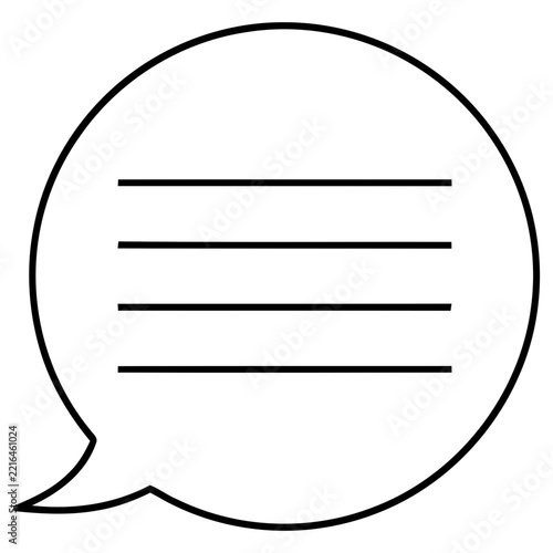 Speech bubble with lines