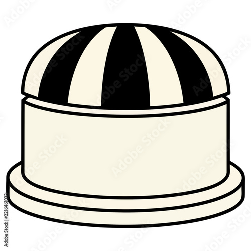 Striped dome on cylindrical base