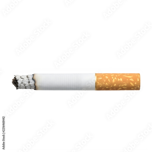 Burning cigarette with filter