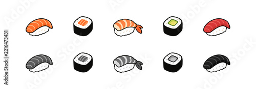A Colorful Array of Sushi Varieties Showcasing Different Ingredients, Styles, and Beautiful Presentation in a Stunning Culinary Display