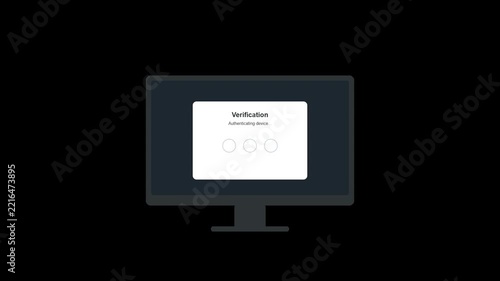 Flat Vector Animation of Secure Login Process with Two Factor Verification and Dashboard.