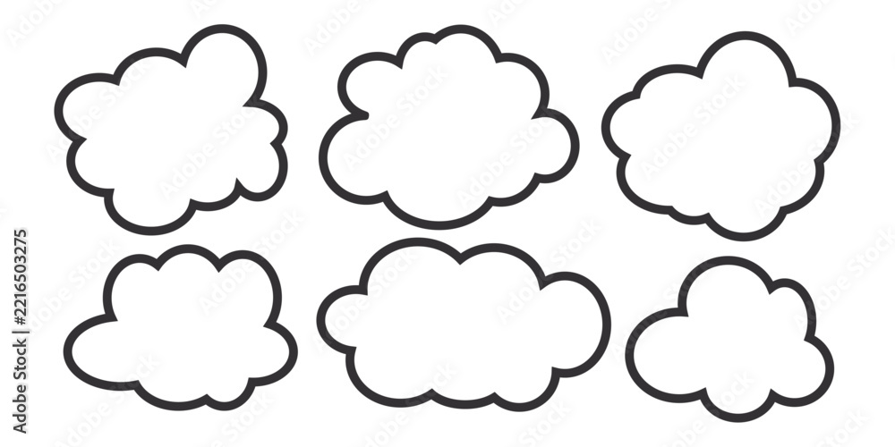 Fototapeta premium cloud bubble illustration with outline style. 