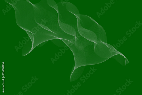 Abstract white flowing lines graphic element isolated on transparent