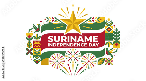 Suriname Independence Day Decorative Emblem
