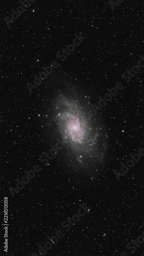 Galaxie spirale lumineuse dans l'espace profond M33