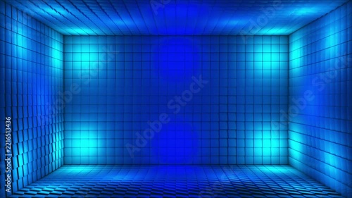 Broadcast Pulsating Switching Hi-Tech Illuminated Cubes Room Stage, Multi Color, Events, 3D, Loopable, 4K