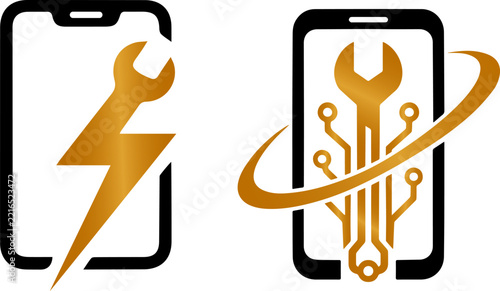 Mobile Phone Repair and Tech Support Logo Vector