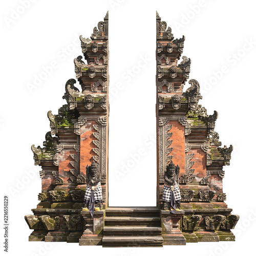 Realistic Balinese Candi Bentar Temple Gate