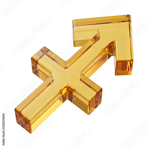 Sagittarius Zodiac Sign Crystal Symbol Isolated