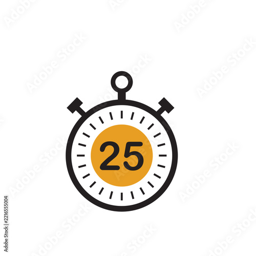 Turquoise Stopwatch Timer Icon Line Art Isolated on White Background