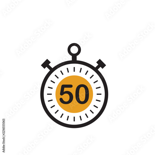 Turquoise Stopwatch Timer Icon Line Art Isolated on White Background
