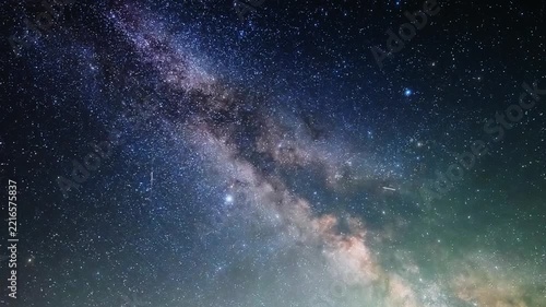 Constellations and Milky Way stars on a dark countryside skies. Time-lapse video.