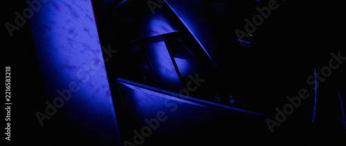 Deep Blue Abstract Geometric Background Featuring Dramatic Lighting and Textured Patterns Designed for Modern Technology and Futuristic Design Concepts