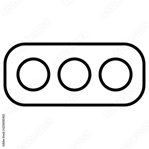 Three Circles in a Rounded Rectangle