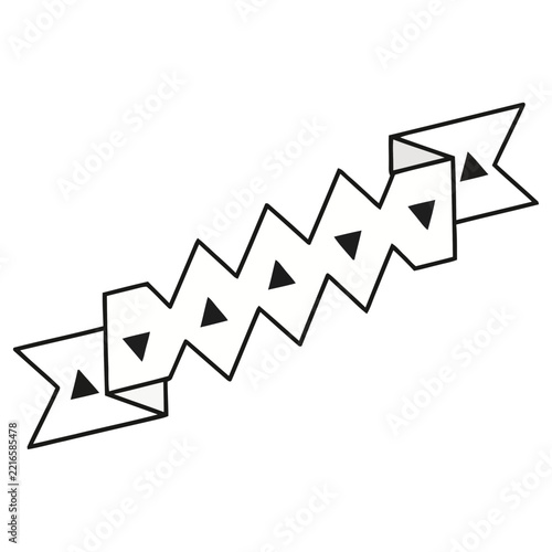 Zigzag banner with triangles