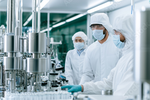 Scientists work in a laboratory during a research project