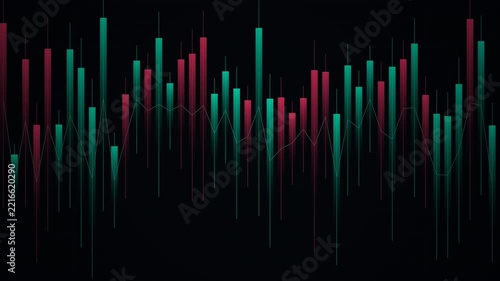 Stock market bar display financial trading data