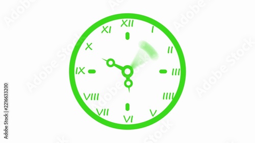 An analog clock with blurred hands showing motion and the passing of time animation