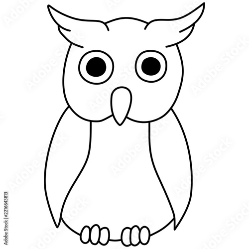 Hand-Drawn Wise Owl Line Art Illustration for Halloween Spooky Craft Designs