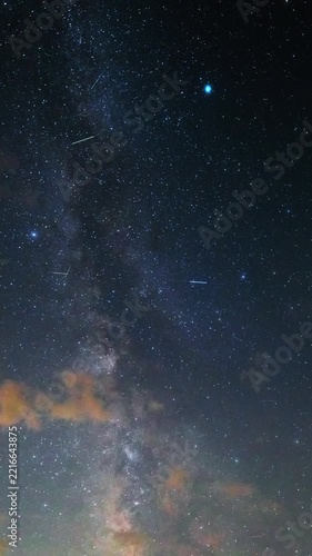 Summertime Milky Way stars and constellations. Time-lapse video.