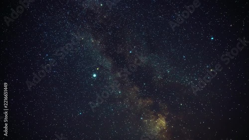 Summertime Milky Way stars and constellations. Time-lapse video.