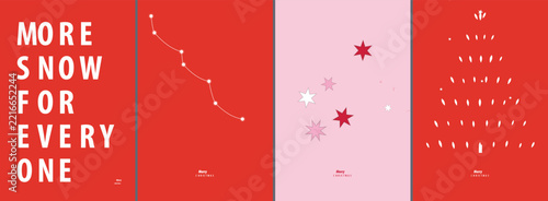 Minimalist winter seasonal typography poster design featuring snowflake motifs and abstract patterns for festive holiday decor