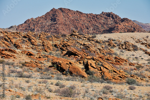 African landscape, desert and mountains.