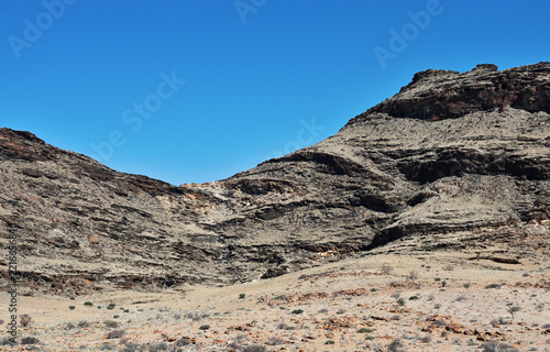 African landscape, desert and mountains.