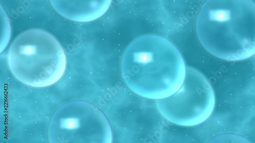 Blue and Cyan Bubble Abstract Fluid Background