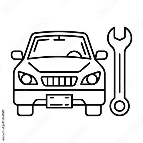 Car maintenance service concept icon with wrench auto repair service center maintenance tool