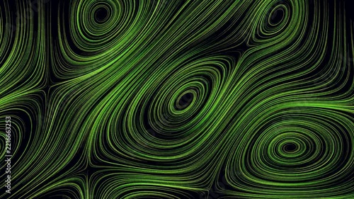 Neon Green Flowing Topographic Lines Abstract Background