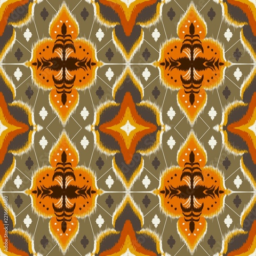Illustration of abstract geometric ikat pattern.
