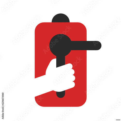 Collection of twelve red fire alarm pull station vector icons
