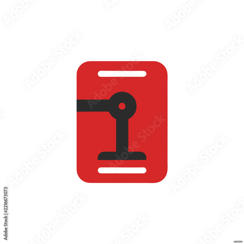 Collection of twelve red fire alarm pull station vector icons
