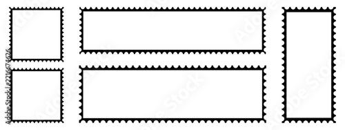 Set of Black Rectangular Frames and Outline Border Boxes Vector Illustration, Geometric Elements Design.