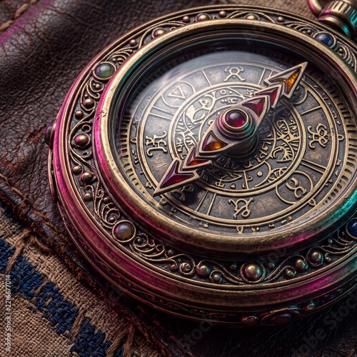 Vintage Compass with Ornate Design and Intricate Details for Navigation and Exploration.