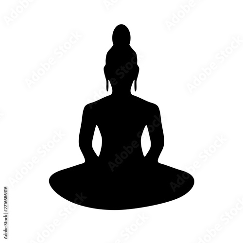 Yoga and Meditation Silhouette Collection Featuring Women and Men in Lotus and Peaceful Poses for Wellness, Fitness, Relaxation, Spirituality, and Zen Practice