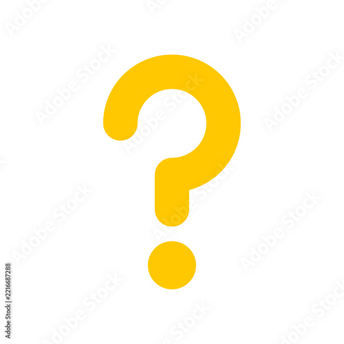 Yellow question mark icon simple flat vector illustration